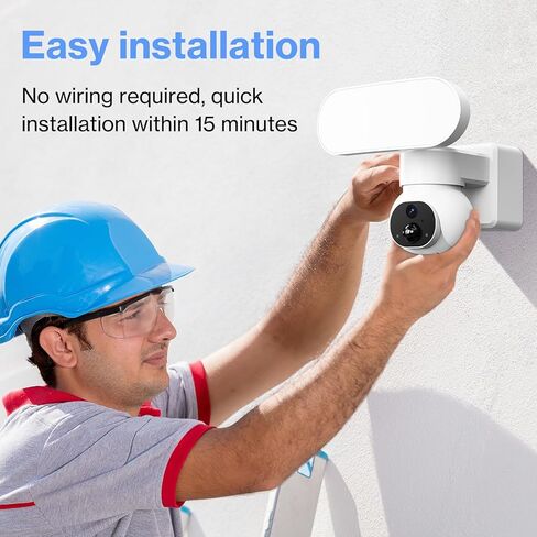 FancyDove Wireless Floodlight Camera, Outdoor Camera with Solar Panel for Home Security, Solar Camera Outdoor Wireless Flood Light Motion Sensor, 2K 360° PTZ View, 2000LM, Alexa, Waterproof, 64GB SD in Kuwait