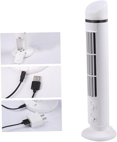 Gatuida USB Desk Cooling Fan with Night Light, Mini Silent Tower Fan for Home Office, White Usb-powered Multi-function Summer Accessory without Battery in Saudi Arabia