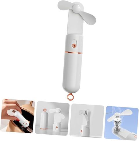 Portable Handheld Fan USB Rechargeable Mini Personal Fan with 3-speed Settings 2000mah Battery White for Travel Outdoor Use in Saudi Arabia