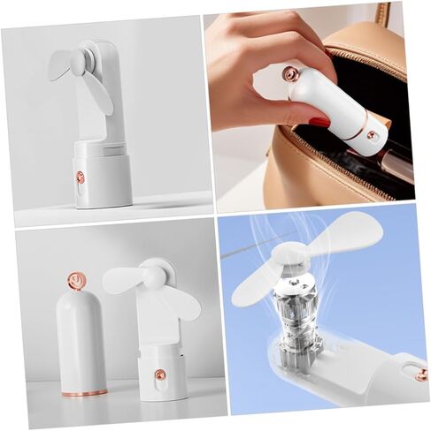 Portable Handheld Fan USB Rechargeable Mini Personal Fan with 3-speed Settings 2000mah Battery White for Travel Outdoor Use in Saudi Arabia