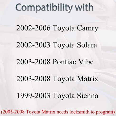 Key Fob Keyless Entry Fits for Toyota Camry 2002-2006 / Matrix Pontiac Vibe 2003-2008 / Sienna 1999-2003 / Solara 2002-2003 Remote Control Replacement GQ43VT14T 89742-AA030 in Saudi Arabia