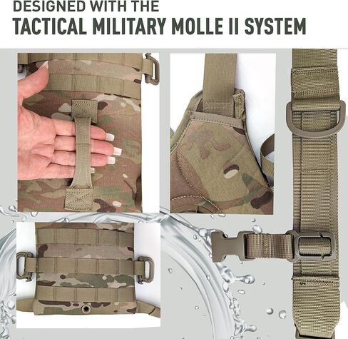 حامل ترطيب Multicam MOLLE - يحمل مثانة مياه سعة 3 لتر - حقيبة ظهر عسكرية تكتيكية للمشي لمسافات طويلة وركوب الدراجات والتخييم والاستخدام في الهواء الطلق in Saudi Arabia