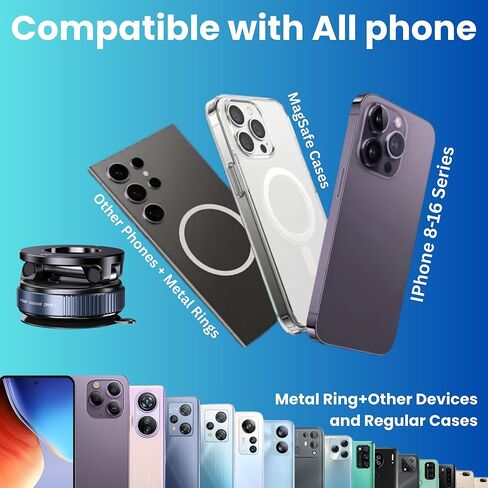 Vacuum Magnetic Phone Holder, Upgraded 360° Car Mount for MagSafe, Adjustable Hands-Free Ultra Suction Cup Holder, Car Mount for iPhone 17 Pro Max, 16, 15, 14, 13, 12, Air, Plus in Saudi Arabia