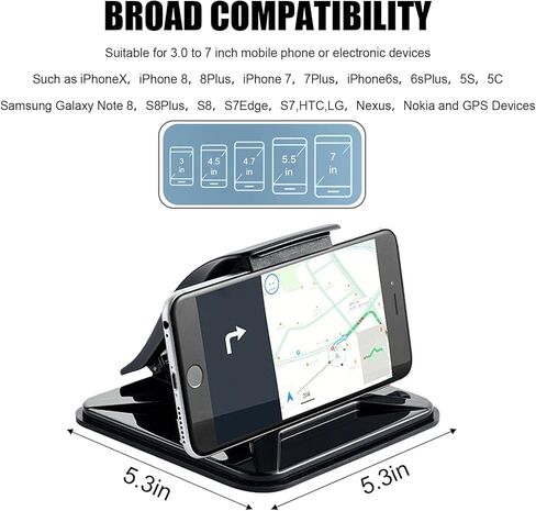 Car Phone Holder Mount for Dashboard, Universal Anti-Slip Dashboard Cell Phone Stand with Suction Cup for Most iPhone, Samsung, Android Smartphones – Hands-Free GPS Vehicle Mount for Cars in Saudi Arabia