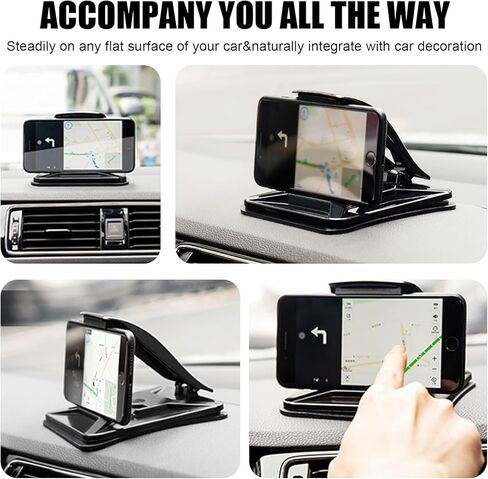 Car Phone Holder Mount for Dashboard, Universal Anti-Slip Dashboard Cell Phone Stand with Suction Cup for Most iPhone, Samsung, Android Smartphones – Hands-Free GPS Vehicle Mount for Cars in Saudi Arabia