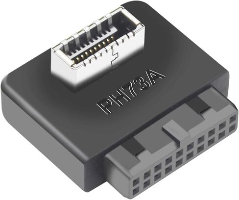 محول رأس اللوحة الأم USB 3.0 19-Pin إلى Type-E، موصل داخلي للوحة الرئيسية للكمبيوتر الشخصي، أسود in Kuwait