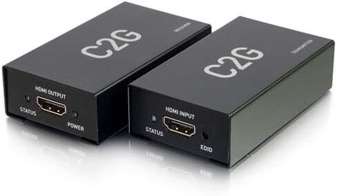 C2G HDMI Over Cat5/Cat6 Extender - 1 Input Device - 1 Output Device - 164.04 ft Range - 2 x Network (RJ-45) - 1 x HDMI in - 1 x HDMI Out - Full HD - 1920 x 1080 - Twisted Pair - Category 6 (Renewed) in Saudi Arabia