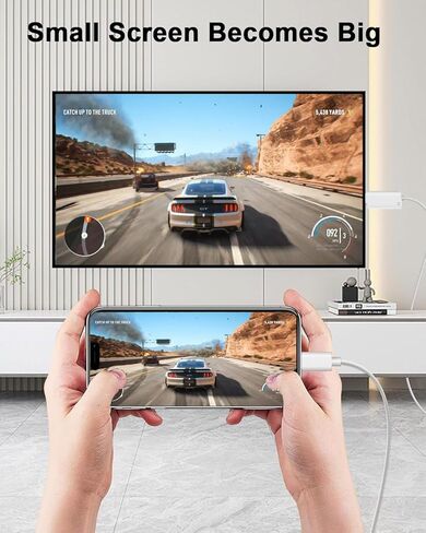 [معتمد من MFi] كابل USB C إلى HDMI 8K@60 هرتز مع منفذ شحن سريع 100 وات PD، سلك محول 6FT من النوع C إلى HDMI لهاتف iPhone 17/16/15، MacBook Pro/Air، iPad Pro إلى شاشة عرض التلفزيون in Kuwait