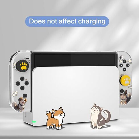 NANANINO Protective Case for Switch OLED – Cute Hard Shell with Kickstand, Screen Protector & 2 Thumb Grips – All-In-One Dockable Cover for Girls, Compatible with Switch OLED Console in Kuwait