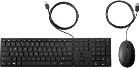 HP Wired Desktop 320MK Mouse and Keyboard - USB Cable - USB Cable Mouse - Optical - Scroll Wheel - Compatible with Notebook for Windows in Saudi Arabia