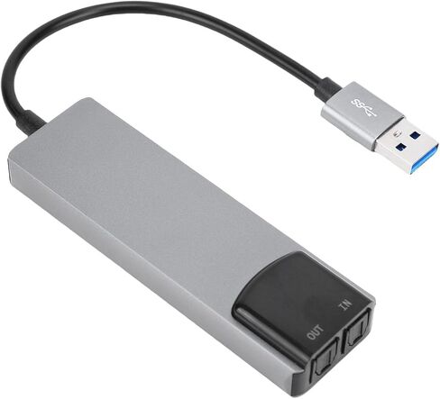 بطاقة الصوت المحيطي Goshyda 7.1 USB مع SPDIF بصري، بطاقة صوت خارجية عالية الدقة لأجهزة الكمبيوتر المحمول، محول صوت USB من سبائك الألومنيوم in Kuwait