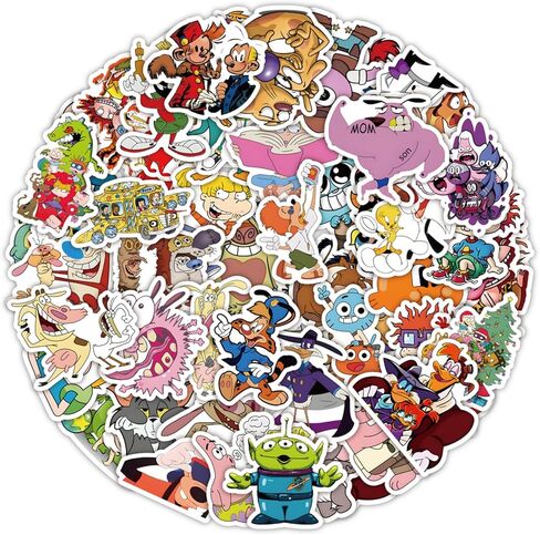 50Pcs Cartoon Anime from The 1990s Themes Waterproof Stickers for Water Bottle Cup Laptop Bike Skateboard Luggage Box Vinyl Graffiti Patches BRJKT in Saudi Arabia