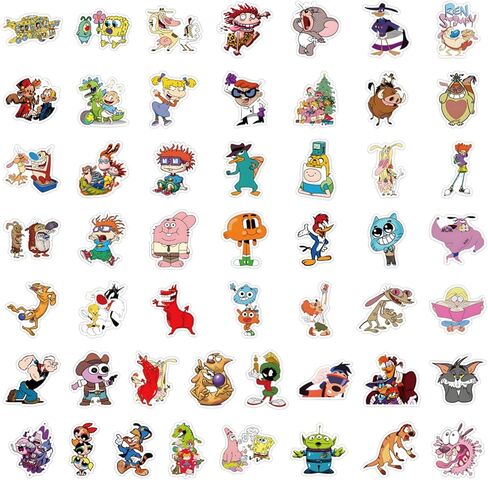 50Pcs Cartoon Anime from The 1990s Themes Waterproof Stickers for Water Bottle Cup Laptop Bike Skateboard Luggage Box Vinyl Graffiti Patches BRJKT in Saudi Arabia