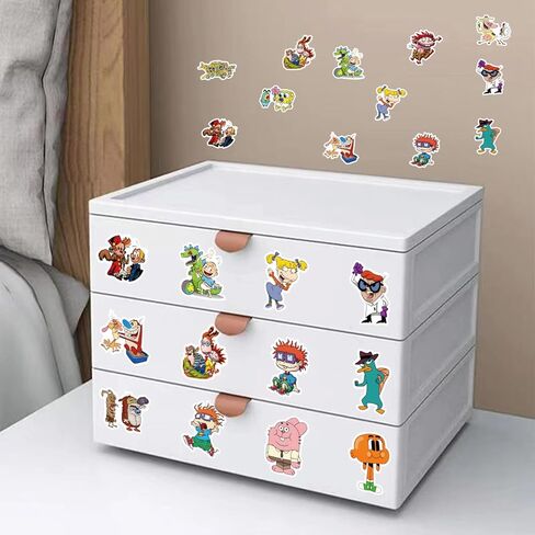 50Pcs Cartoon Anime from The 1990s Themes Waterproof Stickers for Water Bottle Cup Laptop Bike Skateboard Luggage Box Vinyl Graffiti Patches BRJKT in Saudi Arabia