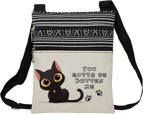 Splash Ink Cat Messenger Bag Small Ethnic Pattern Printed Adjustable Strap Crossbody Zipper Bag Splash Ink Cat Phone Bag Wallet Cute Shoulder Handbag for Women in Saudi Arabia