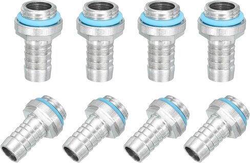 uxcell 8pcs G1/4 Fitting, G1/4 Thread with 8mm OD Nozzle PC Water Cooling Hose Barb Fitting for PC Water Cooling System Accessories in Kuwait