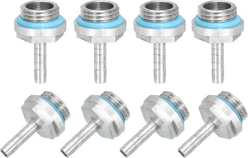 uxcell 8pcs G1/4 Fitting, G1/4 Thread with 8mm OD Nozzle PC Water Cooling Hose Barb Fitting for PC Water Cooling System Accessories in Kuwait