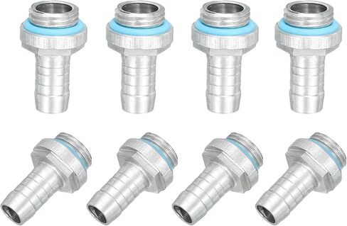 uxcell 8pcs G1/4 Fitting, G1/4 Thread with 8mm OD Nozzle PC Water Cooling Hose Barb Fitting for PC Water Cooling System Accessories in Kuwait