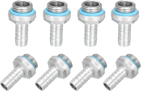 uxcell 8pcs G1/4 Fitting, G1/4 Thread with 8mm OD Nozzle PC Water Cooling Hose Barb Fitting for PC Water Cooling System Accessories in Kuwait