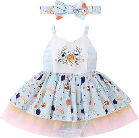 AWIBMK Baby Girls 1st Birthday Outfits Spaghetti Strap Striped Romper Dress Headband Photoshoot Cake Smash Outfits in Saudi Arabia