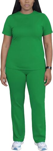 PINSV Women 2 Piece Outfits Short Sleeve Tops and Long Pants Tracksuit Workout Lounge Sets in Saudi Arabia