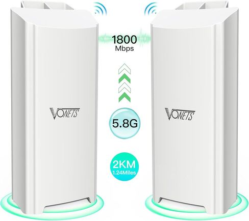 Vonets Gigabit Wireless Bridge 5.8G نقطة إلى نقطة في الهواء الطلق، موسع واي فاي طويل المدى 2KM in Kuwait