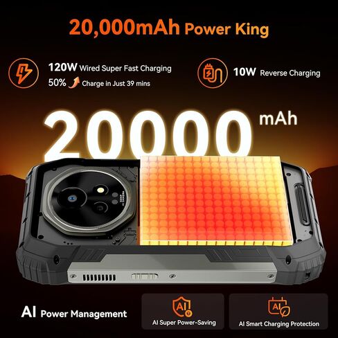 Blackview XPLORE 2 Dimensity 8300 AI 5G هاتف متين غير مقفول Android 15، بطارية 20000 مللي أمبير في الساعة 48 جيجابايت + 1024 جيجابايت / TF 2 تيرابايت، 6.73 بوصة 3.2K هواتف محمولة خارجية، مكبرات صوت 2 × 2 وات IP69K مقاومة للماء وكاميرا 50 ميجابكسل NFC/GPS in Saudi Arabia
