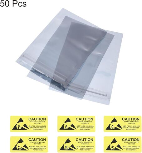 Anti Static Bags Shielding Bag 50pcs 3x5inch(8x13cm) Resealable with Labels for Hard Drive HDD SSD PCB Board in Saudi Arabia