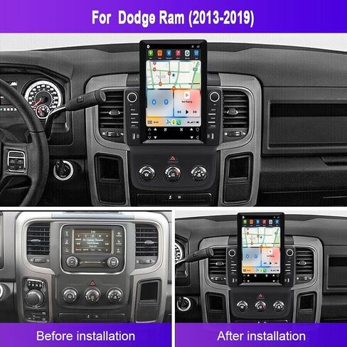 ستيريو سيارة 4G+64G Double Din لسيارة Dodge Ram 1500 2500 3500 2013-2019 مع Carplay اللاسلكي وAndroid Auto، شاشة لمس 9.7 بوصة Android 13 راديو السيارة GPS Navi WiFi FM SWC كاميرا احتياطية، تناسب فقط التيار المتردد اليدوي in Saudi Arabia