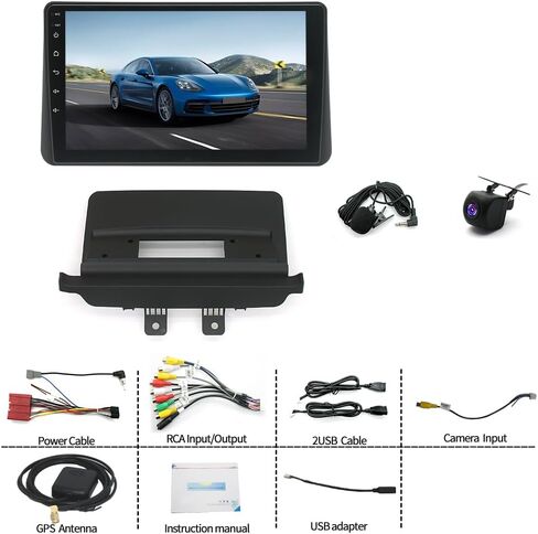 ستيريو راديو السيارة Android 13 Double Din لسيارة Mazda 2 Demio 2014-2023 مع Carplay اللاسلكي Android Auto، 2+32G 9 بوصة IPS مستقبل صوت السيارة مع WiFi GPS Bluetooth Mirror Link AHD كاميرا احتياطية وميكروفون SWC FM AM in Kuwait