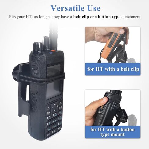 حامل جهاز اتصال لاسلكي مع فتحة ملولبة 1/4 بوصة - 20 أنثى، لجهاز Motorola Midland Icom Ham 2-way Radio CB مع مشبك حزام أو ملحق من نوع الزر in Kuwait