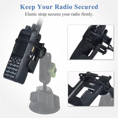 حامل جهاز اتصال لاسلكي مع فتحة ملولبة 1/4 بوصة - 20 أنثى، لجهاز Motorola Midland Icom Ham 2-way Radio CB مع مشبك حزام أو ملحق من نوع الزر in Kuwait
