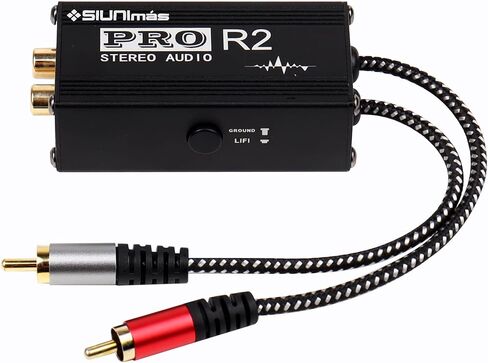 صندوق عزل الضوضاء بحلقة أرضية سلبية من Pro U101 Mini RCA مدمج بأسلاك النايلون المضفرة مرشح ضوضاء الصوت للمنزل/السيارة/أنظمة تشغيل الصوت الرسمية مشاكل الطنين/الأز in Kuwait
