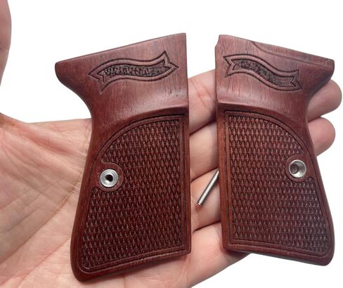 جديد! مقابض متوافقة مع PPK/S، PP، PPK/S الجديد .22 LR خشب برادوك، نقش مربع، صناعة يدوية تايلاندية in Kuwait