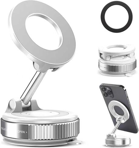 TENOC Magnetic Suction Car Phone Mount, 360° Rotation Phone Holder Mount, Foldable Cellphone Holders for Car/Gym/Shower/Mirror, Black in Saudi Arabia