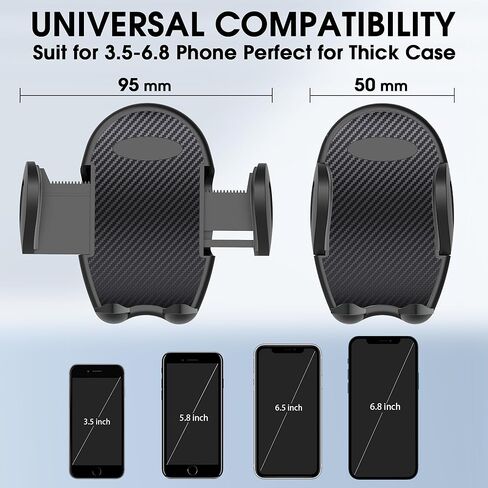 Car Phone Holder Universal Stable Car Phone Mount Air Vent Sturdy Hook Cradle Fit for iPhone Android and All Smartphones, Black in Saudi Arabia