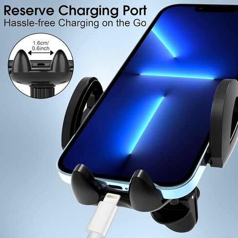 Car Phone Holder Universal Stable Car Phone Mount Air Vent Sturdy Hook Cradle Fit for iPhone Android and All Smartphones, Black in Saudi Arabia