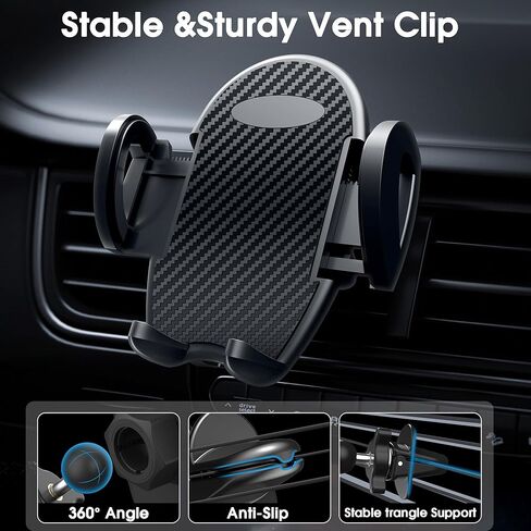 Car Phone Holder Universal Stable Car Phone Mount Air Vent Sturdy Hook Cradle Fit for iPhone Android and All Smartphones, Black in Saudi Arabia