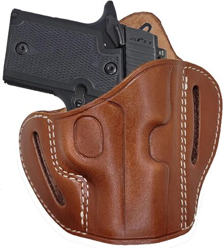 حافظة جلدية Sig P938 - حافظات OWB جلدية لـ Sig P938 - Sig P238 Holster OWB - تناسب مسدسات SigP938، P238 - حافظات مسدس فطيرة مخفية 9 مم، 380 ACP in Kuwait