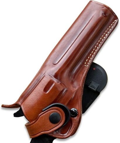 حافظة مسدس مجداف OWB من الجلد مع حزام الاحتفاظ يناسب Uberti Cattleman 1873، 45 Colt 4-3/4 بوصة، رسم R/H، لون بني #1841# in Kuwait