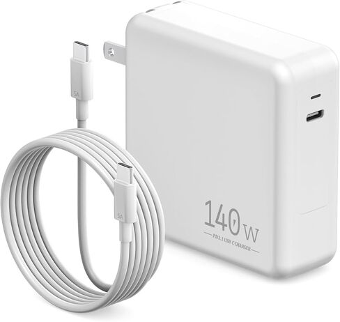 شاحن سريع للكمبيوتر المحمول USB C بقدرة 140 وات، متوافق مع MacBook Air MacBook Pro وM2 M3 M4 M5 وiPad Pro وiPhone وGalaxy S25، ويتضمن كابل شحن من USB C إلى C in Kuwait