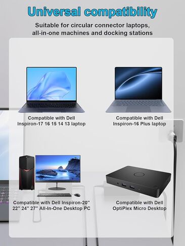 محول طاقة 90 واط متوافق مع Dell Inspiron 20 بوصة 22 بوصة 24 بوصة 27 بوصة 3000 5000 7000 الكل في واحد لسطح المكتب وInspiron-17 16 15 14 13 11 3000 5000 7000 Series 7500 7501 7591 7590 7610 كمبيوتر محمول in Kuwait