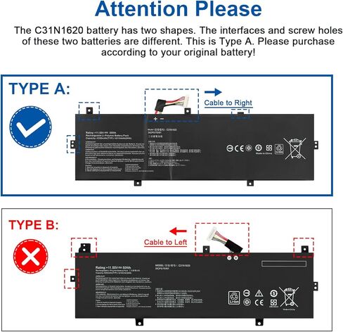 بطارية الكمبيوتر المحمول ANTIEE C31N1620 50Wh لجهاز Asus Zenbook UX430 UX430U UX430UA UX430UAR UX430UN UX430UNR UX430UQ U4100 U4100U U4100UN U4100UQ UX3400 UX3400U UX3400UN UX3400UA UX3400UQ BX430 BX430UA in Saudi Arabia
