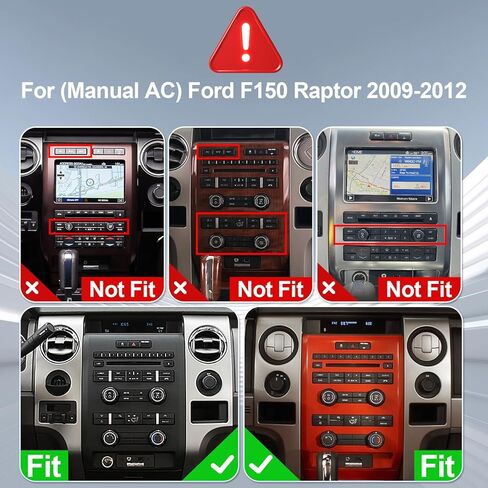 راديو سيارة Android 14 لـ 2 + 32G (تيار متردد يدوي) Ford F150 Raptor 2009-2012 9 بوصات ستيريو سيارة تعمل باللمس مع Carplay Android Auto Backup Camera Mirror Link GPS Navigation WiFi Bluetooth FM SWC in Kuwait