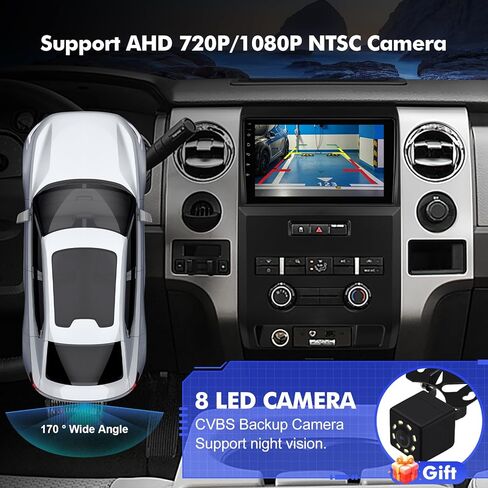 راديو سيارة Android 14 لـ 2 + 32G (تيار متردد يدوي) Ford F150 Raptor 2009-2012 9 بوصات ستيريو سيارة تعمل باللمس مع Carplay Android Auto Backup Camera Mirror Link GPS Navigation WiFi Bluetooth FM SWC in Kuwait