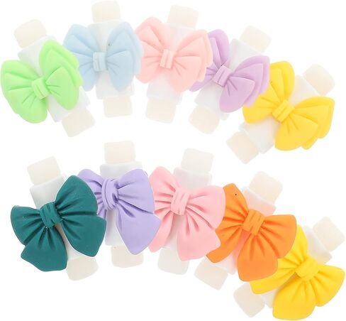 DOITOOL 20pairs Cute Bowknot Cable Protectors Mixed Color Data Cable Sleeves for Household Use to Prevent Breakage in Saudi Arabia