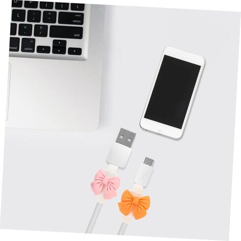 DOITOOL 20pairs Cute Bowknot Cable Protectors Mixed Color Data Cable Sleeves for Household Use to Prevent Breakage in Saudi Arabia