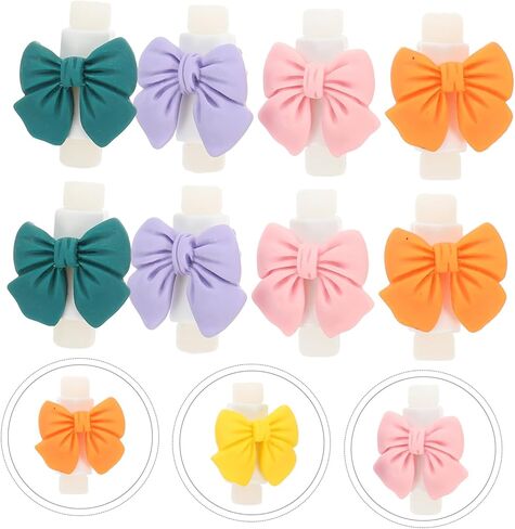 DOITOOL 20pairs Cute Bowknot Cable Protectors Mixed Color Data Cable Sleeves for Household Use to Prevent Breakage in Saudi Arabia