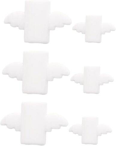 DOITOOL 6pcs USB Cable Protector Cartoon Wing Design White Charging Cable Saver for Data and Flexible for Daily Use Great for in Saudi Arabia