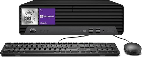 كمبيوتر مكتبي HP EliteDesk 800 G6 SFF صغير الحجم للأعمال، معالج ستة النواة i5-10500، 16 جيجابايت DDR4، 512 جيجابايت SSD، لوحة مفاتيح وماوس، واي فاي، بلوتوث، Windows 11 Pro (متجدد) in Kuwait